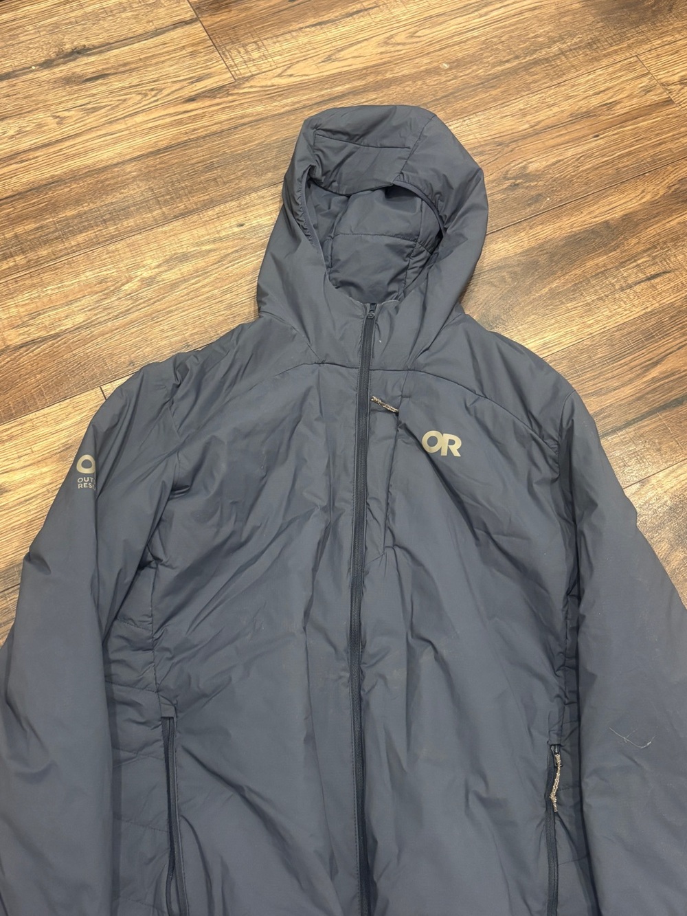 Outdoor Research Insulated Vesper Hoodie (dark blue/gray color)